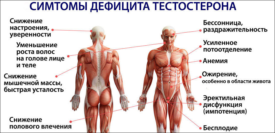 Симптомы дефицита тестостерона